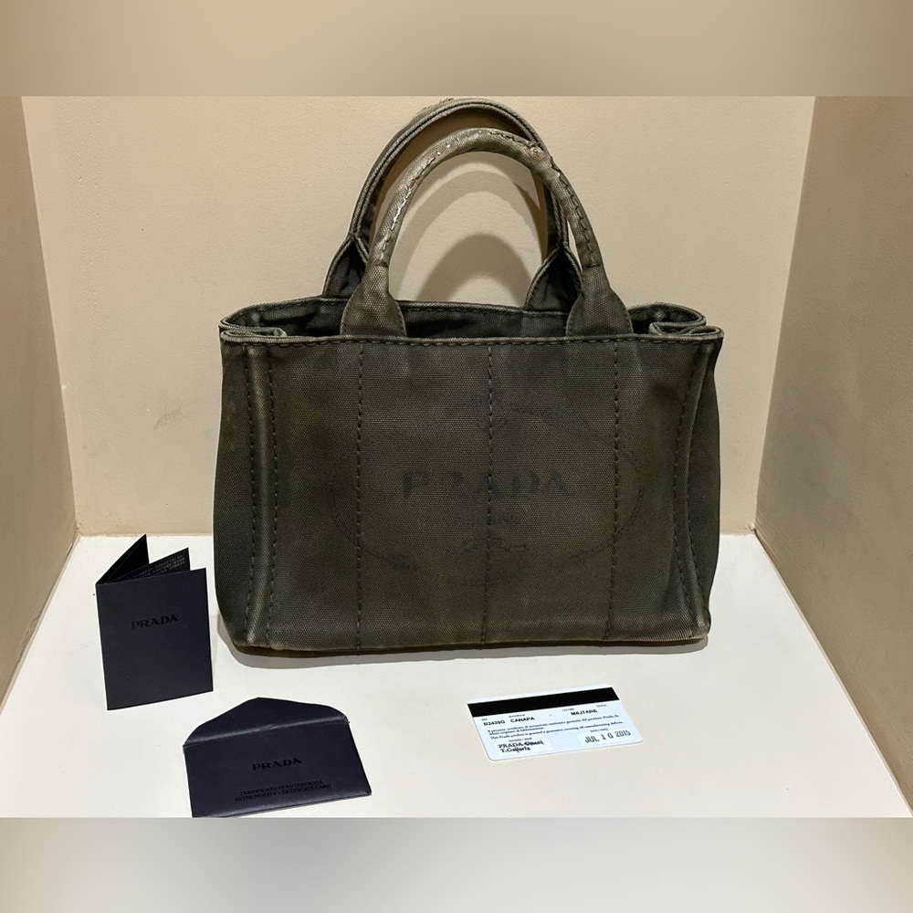 Prada Canapa Tote Militare (army green)